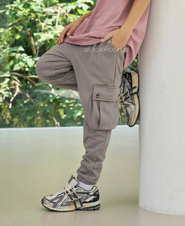Pantalone Tuta Duca Homme Bambino Grigio Campus