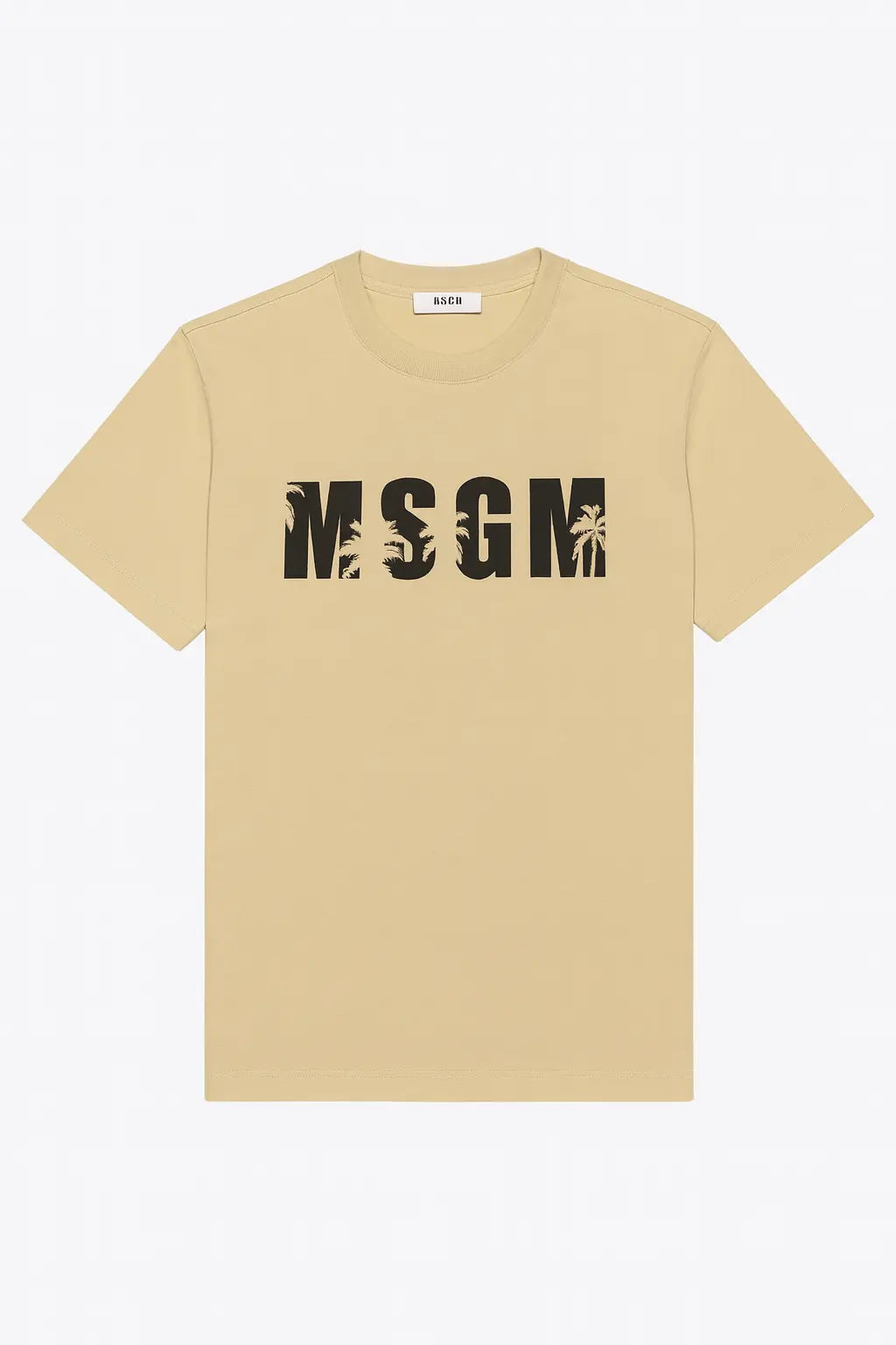 T Shirt Msgm | Modello Unisex | Logo Palm | Beige | Outlet MSGM