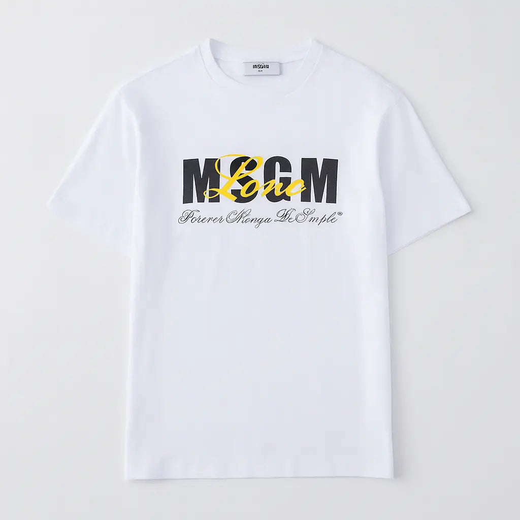 T Shirt Msgm | Modello Unisex | Logo Firma | Bianco MSGM