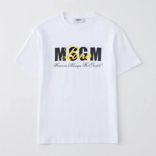 T Shirt Msgm | Modello Unisex | Logo Firma | Bianco MSGM