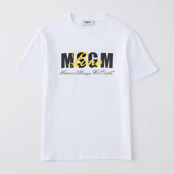 T Shirt Msgm | Modello Unisex | Logo Firma | Bianco MSGM