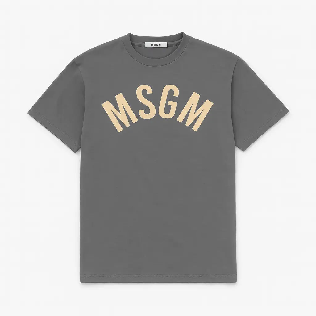T Shirt Msgm | Modello Oversize Unisex | Logo | Grigio MSGM