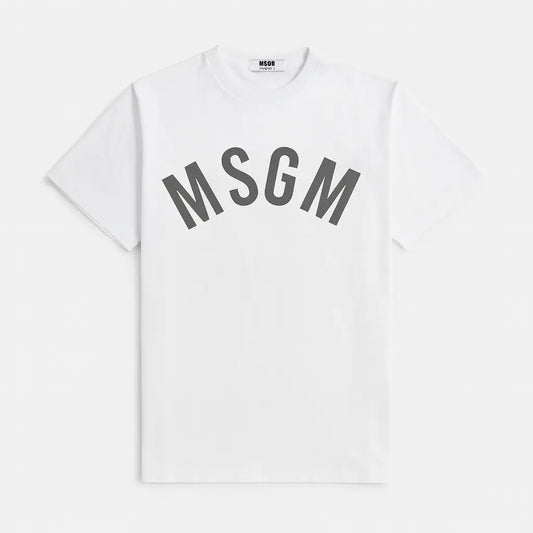 T Shirt Msgm | Modello Oversize Unisex | Logo | Bianco MSGM