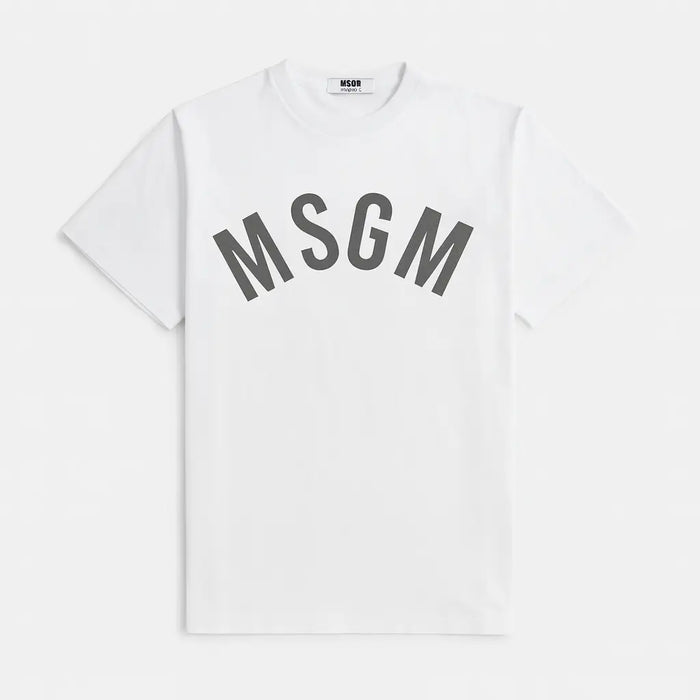 T Shirt Msgm | Modello Oversize Unisex | Logo | Bianco MSGM