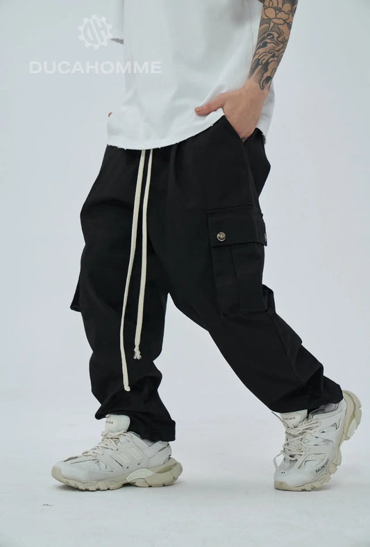 Pantaloni Cargo Duca Homme Uomo |Oversize | Nero Duca Homme
