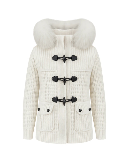 Bark Bianco con Pelliccia | Giubbotto Unisex | Uomo Donna Bark