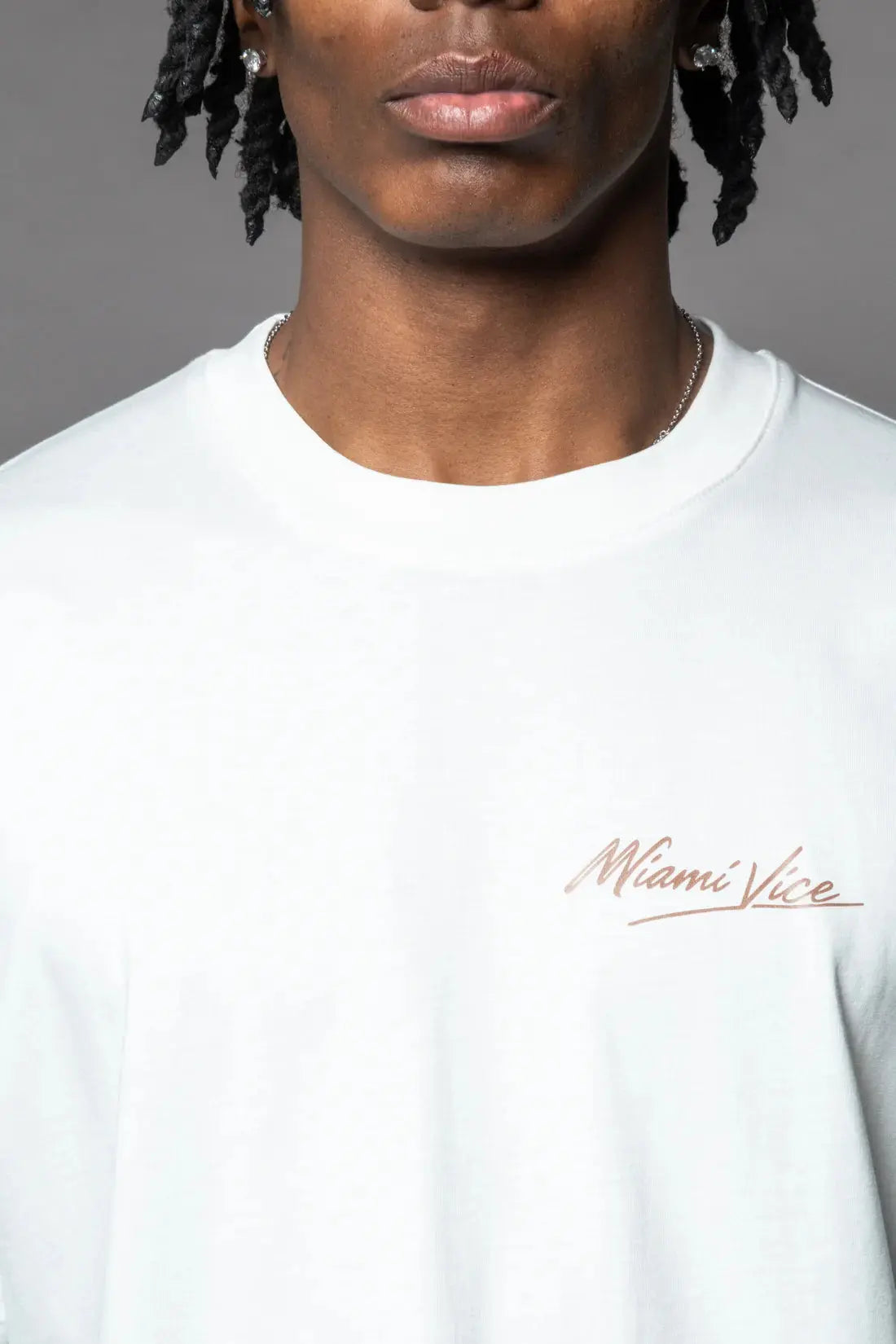 Completo Estivo Diego Rodriguez Uomo | Logo Miami Vice | Bianco Diego Rodriguez