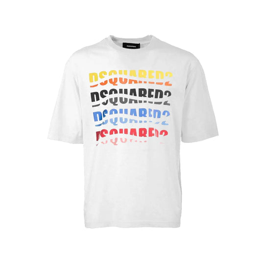 T Shirt Dsquared2 | Logo Onda Colorato | Bianco Dsquared