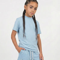 T Shirt Duca Homme Bambino | Maglietta Over Collo Medio | Celeste Duca Homme