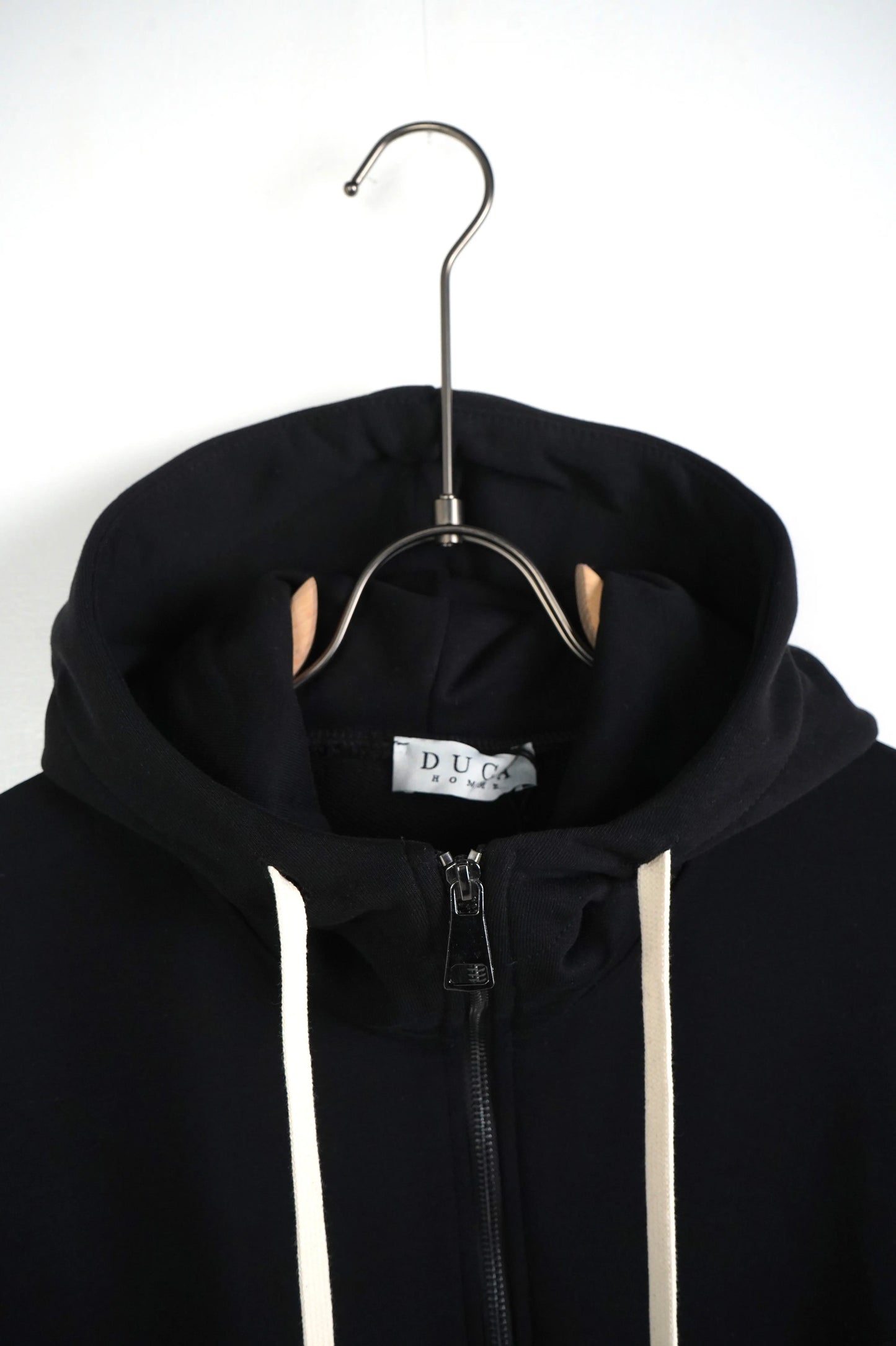 felpa uomo duca homme zip cappuccio lacci nero 1