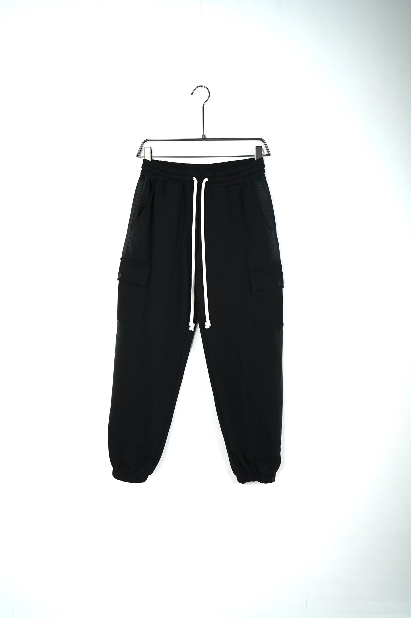 completo duca homme felpa zip pantaloni tasche cargo lacci lunghi nero 2