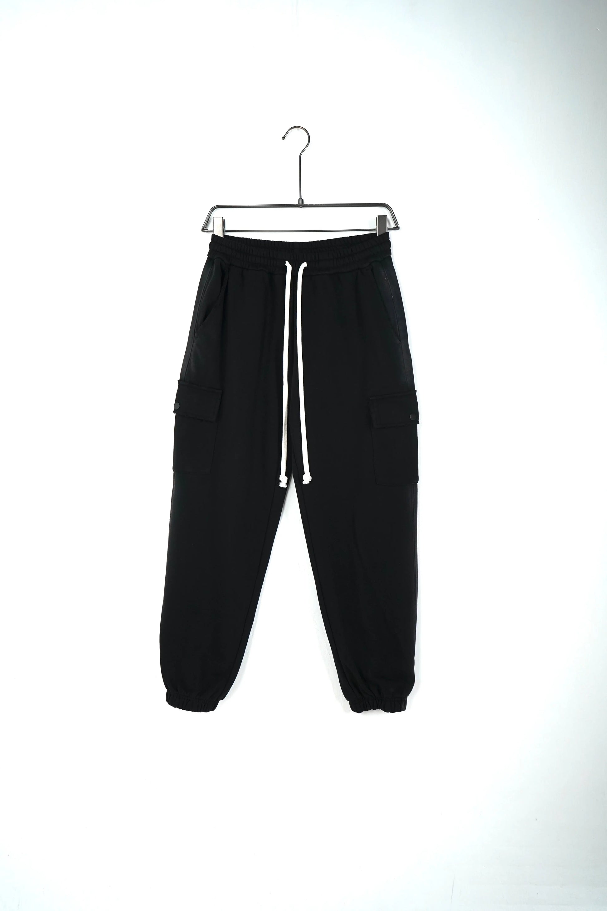 completo duca homme felpa zip pantaloni tasche cargo lacci lunghi nero 2