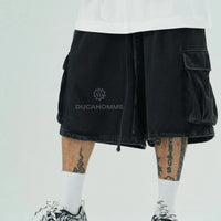 Pantaloncini Cargo Duca Homme Slavati Nero Duca Homme