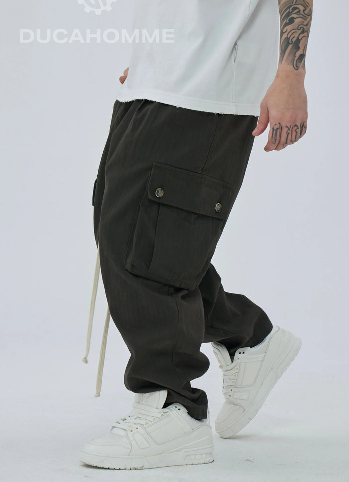 Pantaloni Cargo Duca Homme Grigio Piombo Duca Homme