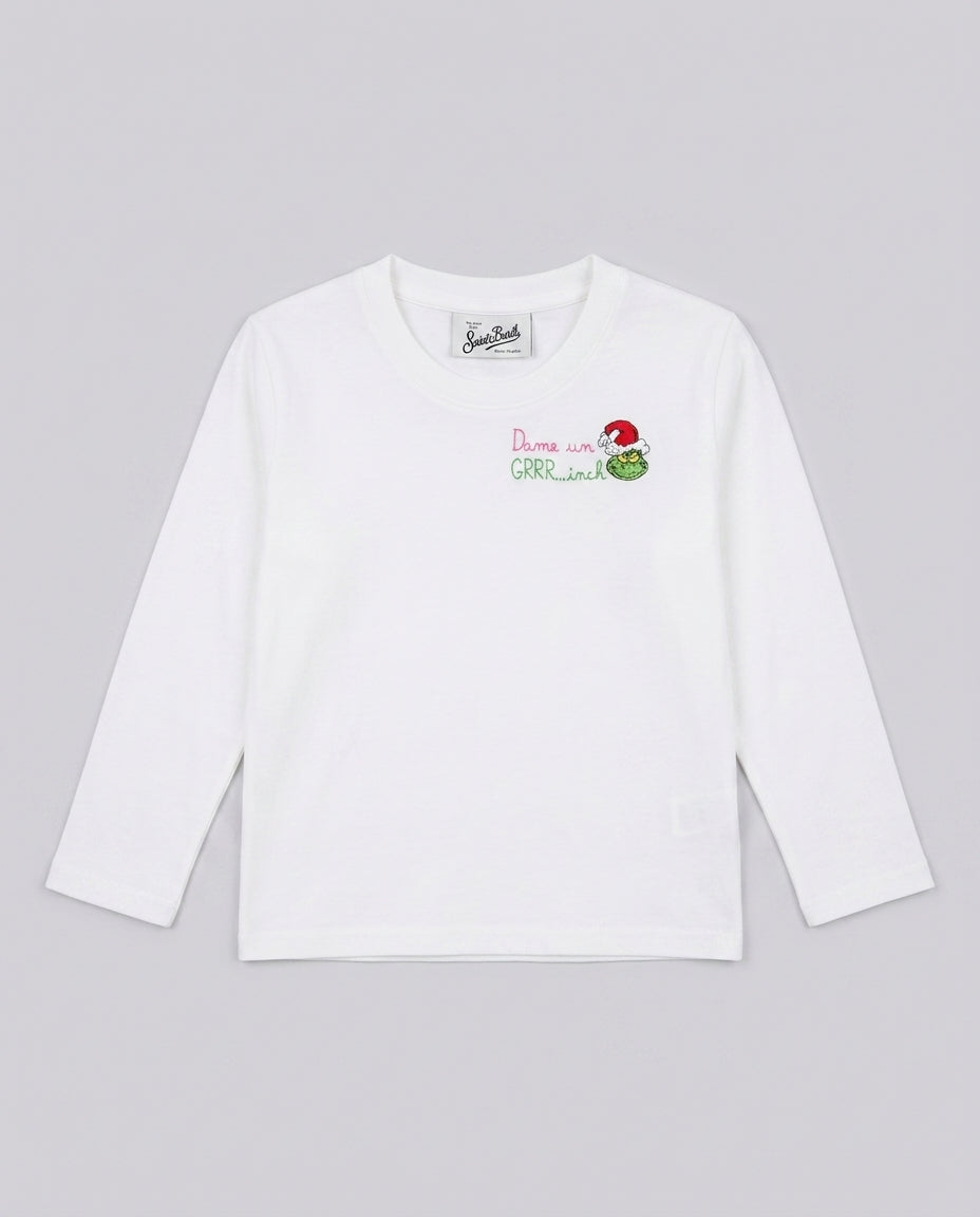 T-Shirt Natalizia Saint Barth Kids Dame Grinch – fronte