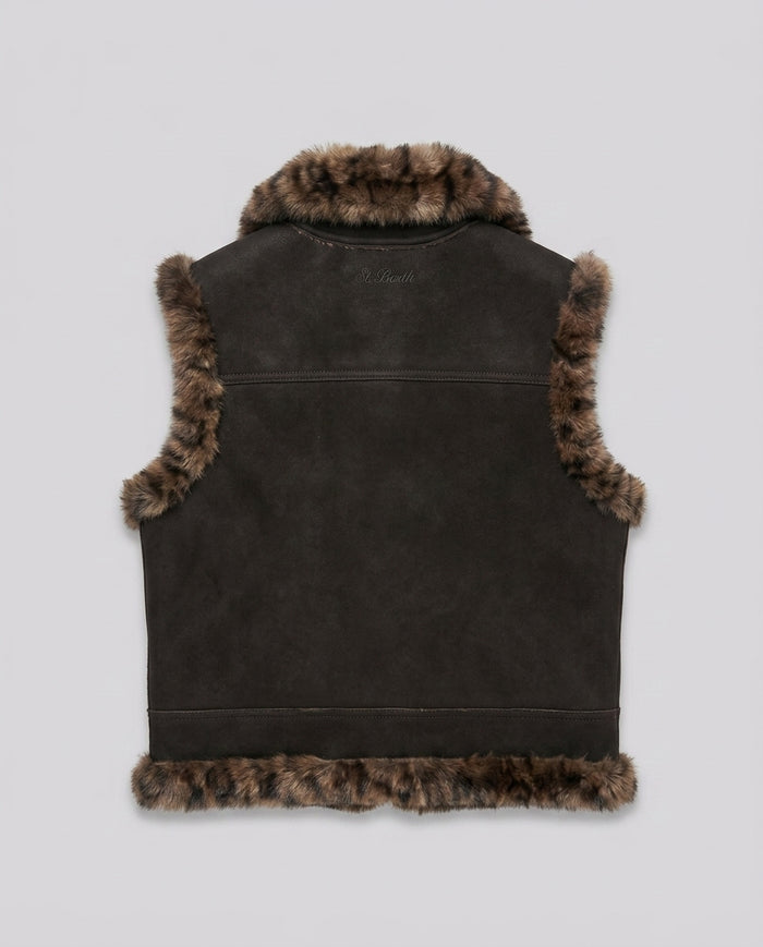 Gilet in Ecopelle Saint Barth Kids Nero – retro