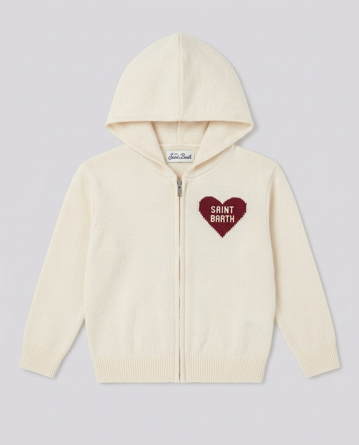 Felpa con Cappuccio Saint Barth Kids Big Kiss – fronte
