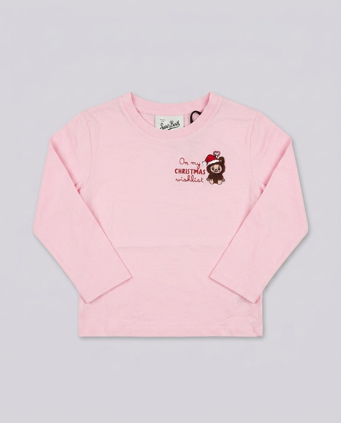 T-Shirt Natalizia Saint Barth Kids Puppy Wishlist – fronte