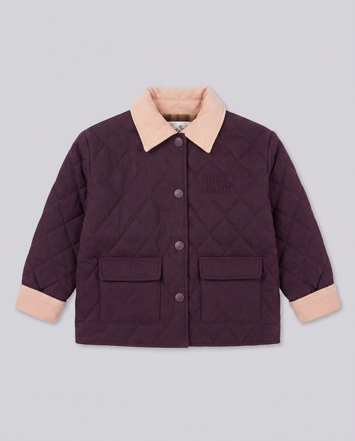Giacca Trapuntata Saint Barth Kids Prugna – fronte