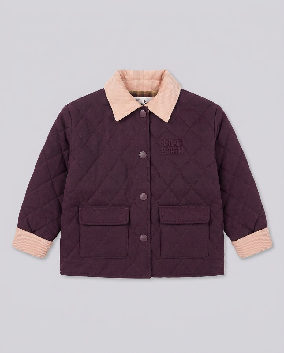 Giacca Trapuntata Saint Barth Kids Prugna – fronte