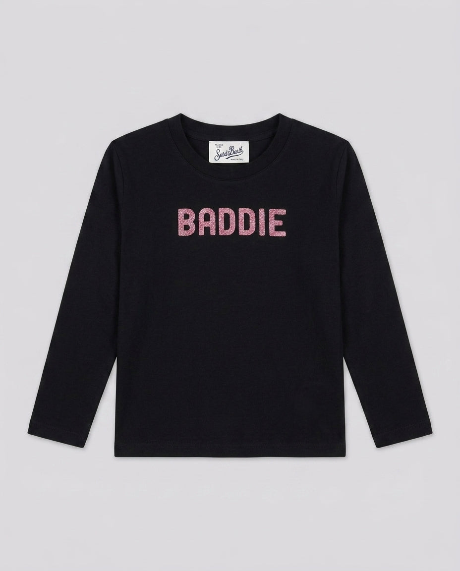 T-Shirt Saint Barth Kids Baddie Glitter – fronte