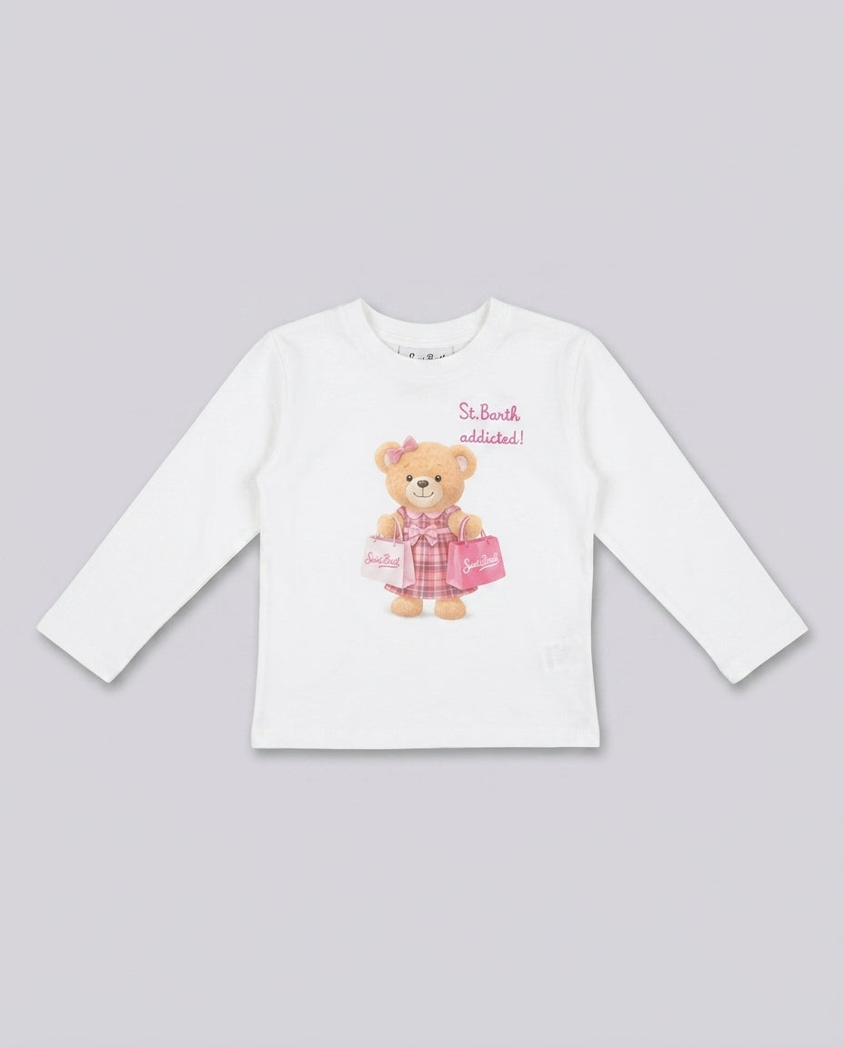 T-Shirt Saint Barth Kids Bear Addicted – fronte