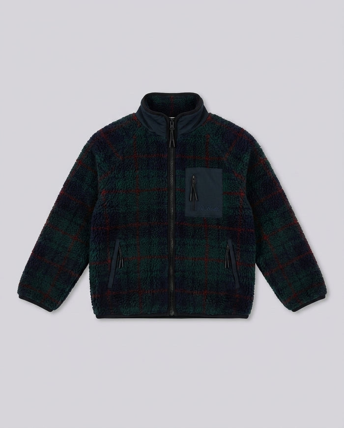 Giacca in Pile Sherpa Saint Barth Kids Tartan – fronte