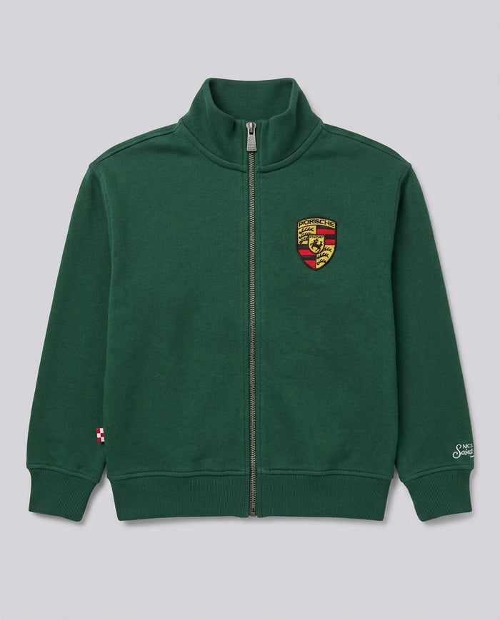 Felpa con Zip Saint Barth Kids Porsche Like Son Verde – fronte