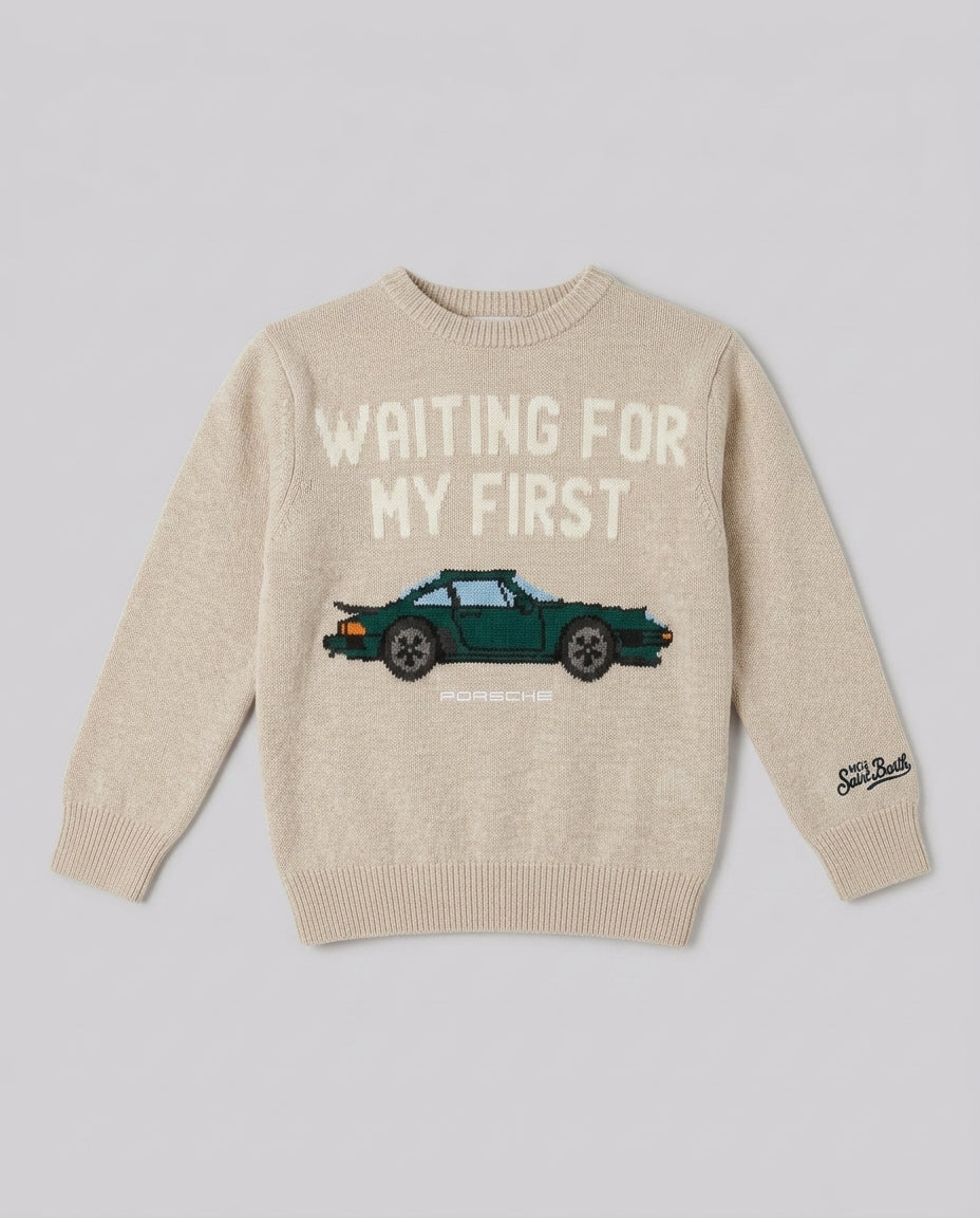 Maglione Saint Barth Kids Porsche Waiting – fronte