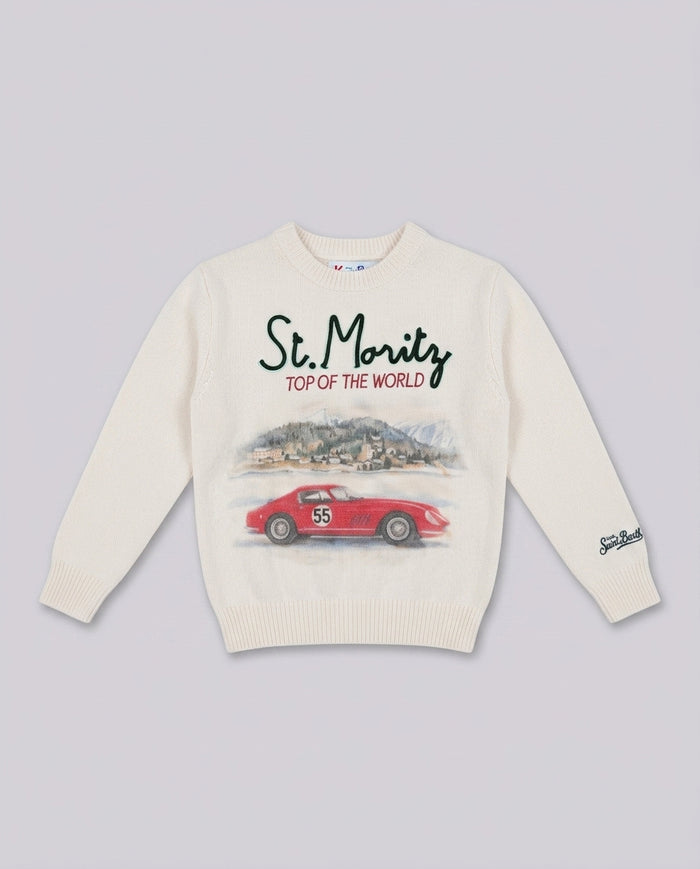 Maglione Saint Barth Kids St. Moritz Top Car – fronte