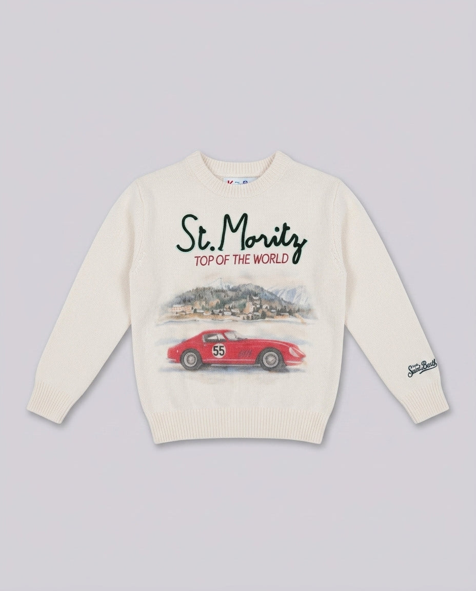 Maglione Saint Barth Kids St. Moritz Top Car – fronte