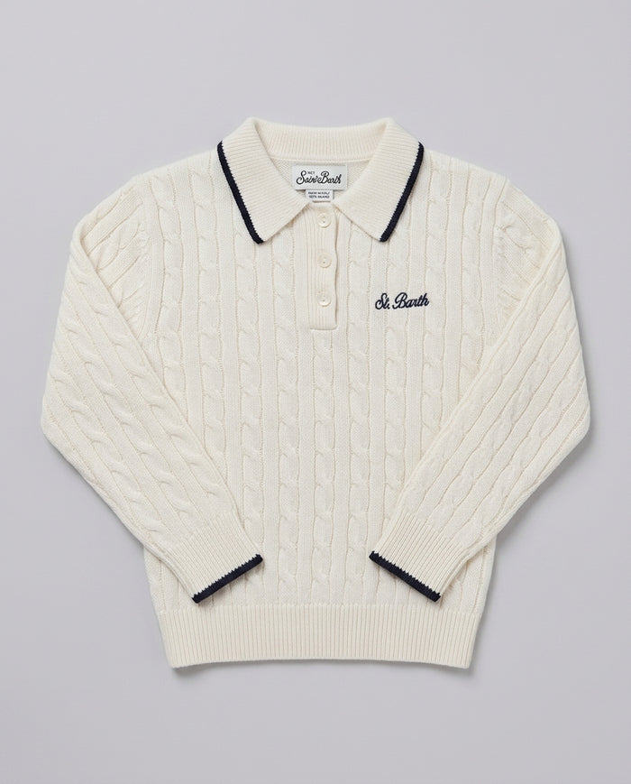 Maglione Saint Barth Kids a Trecce – fronte