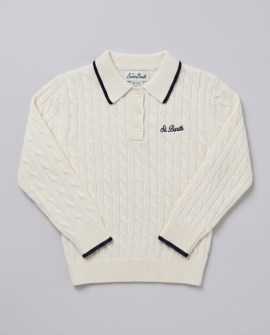 Maglione Saint Barth Kids a Trecce – fronte