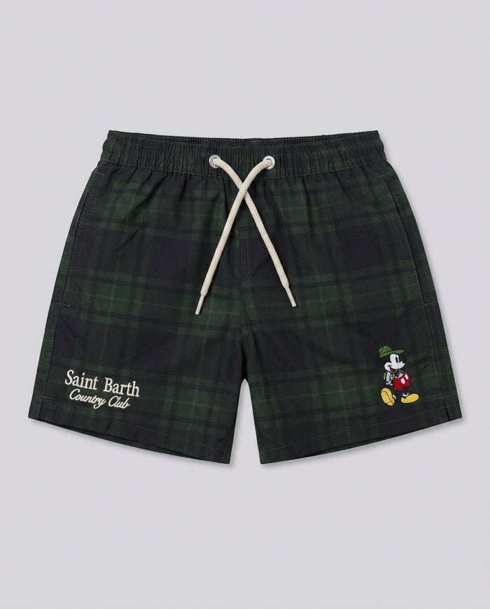 Costume Mare Saint Barth Kids Topolino Tartan – fronte