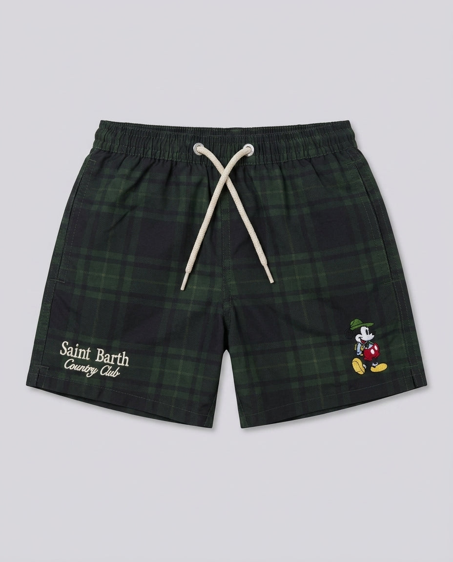 Costume Mare Saint Barth Kids Topolino Tartan – fronte