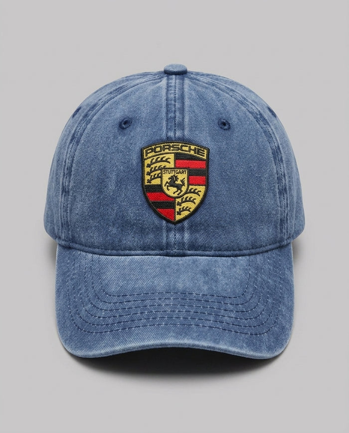 Cappello con Visiera Saint Barth Kids Porsche in Denim – fronte