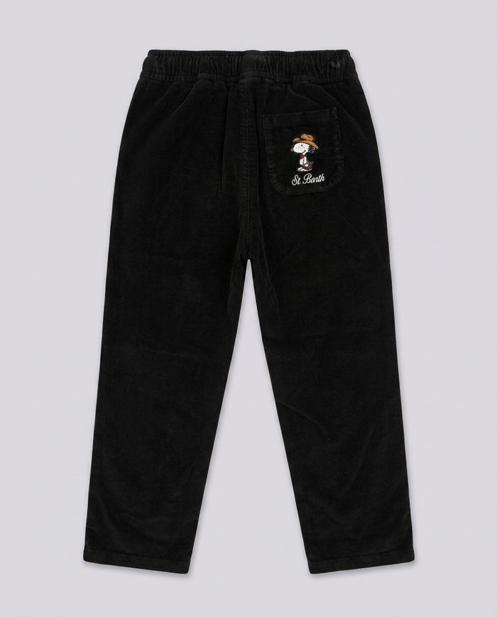 Pantaloni in Velluto a Coste Saint Barth Kids Snoopy Yeehaw – fronte