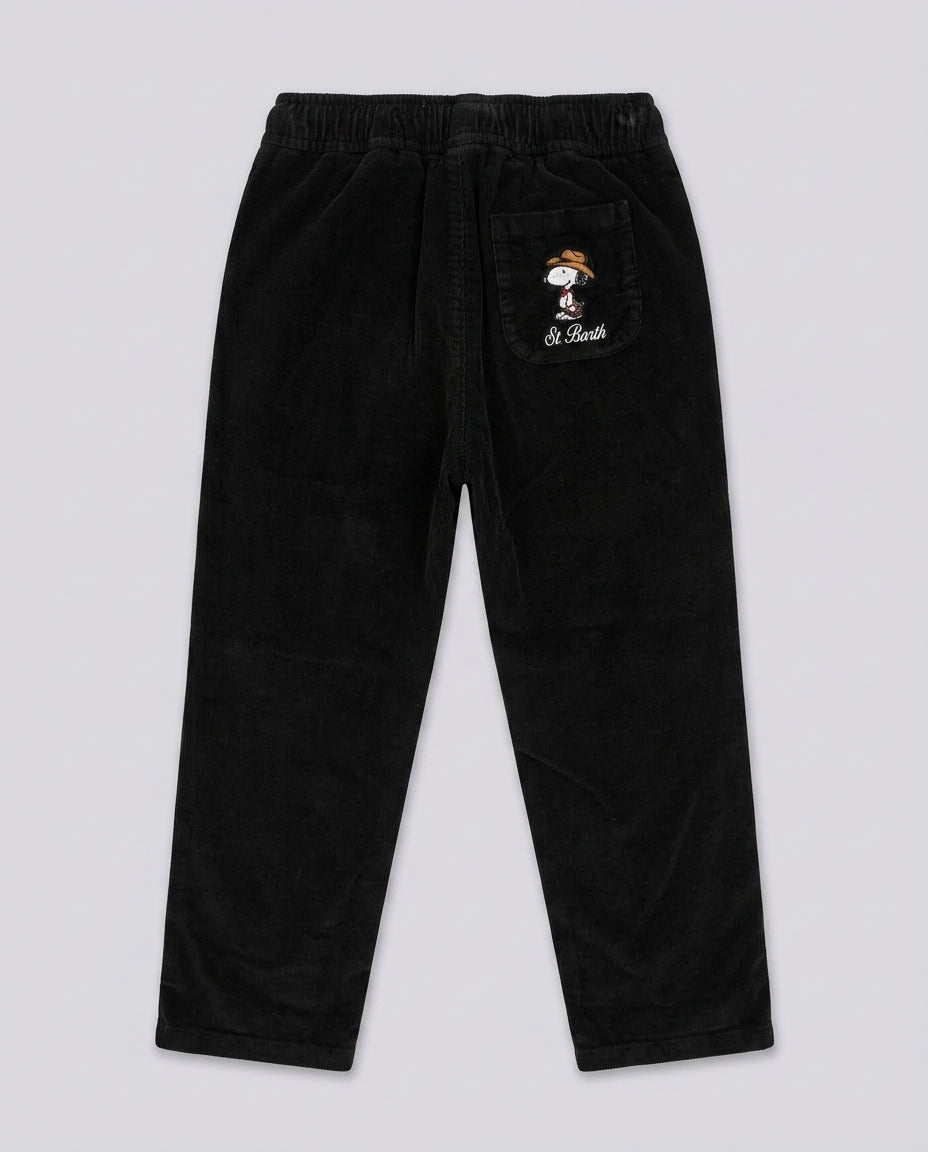 Pantaloni in Velluto a Coste Saint Barth Kids Snoopy Yeehaw – fronte