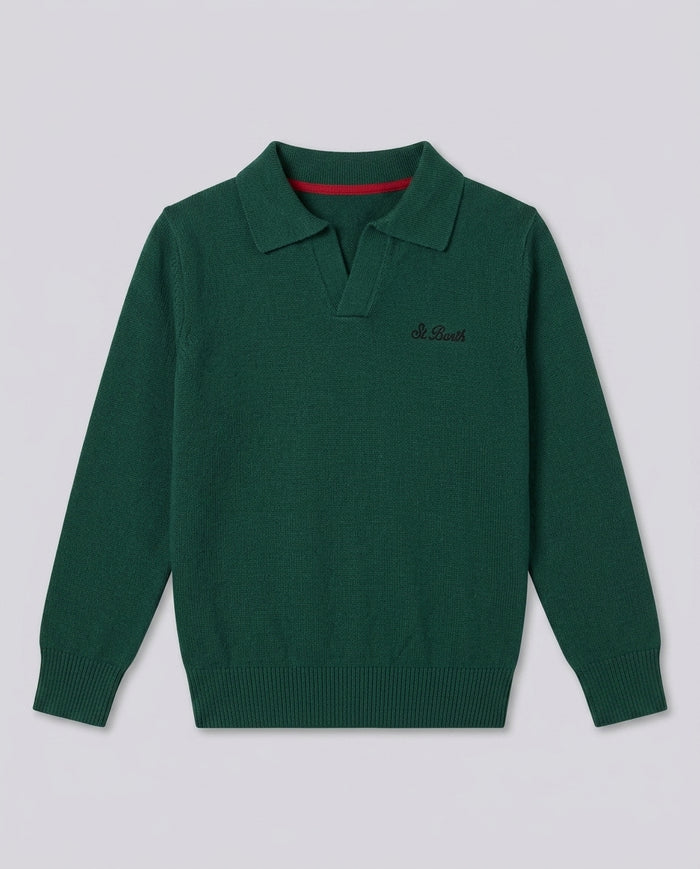 Maglione Saint Barth Kids Verde Inglese – fronte