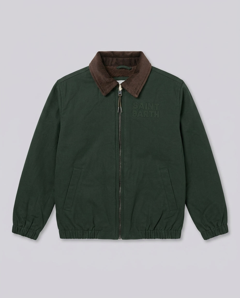 Giacca Cerata Saint Barth Kids Verde Militare – fronte