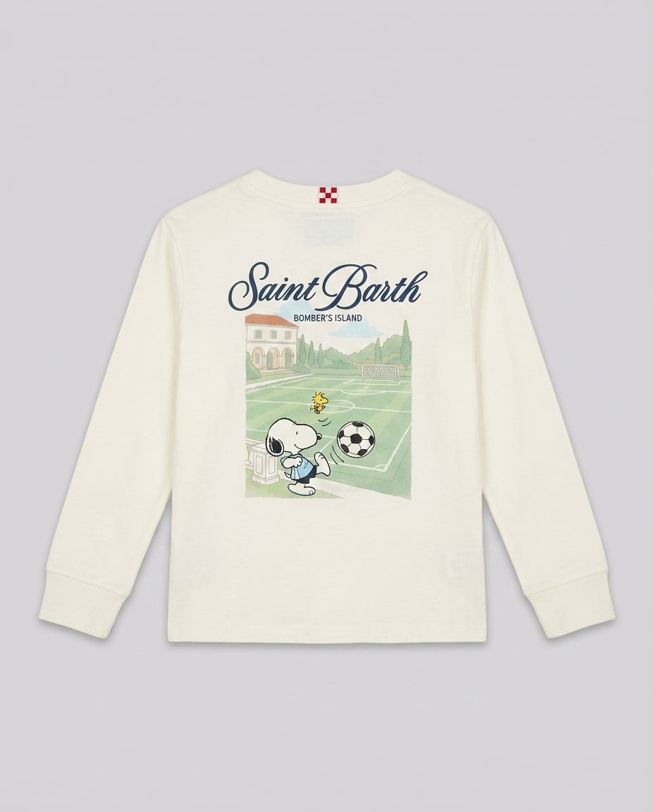 Maglia Manica Lunga Saint Barth Kids Snoopy Bomber Island – fronte