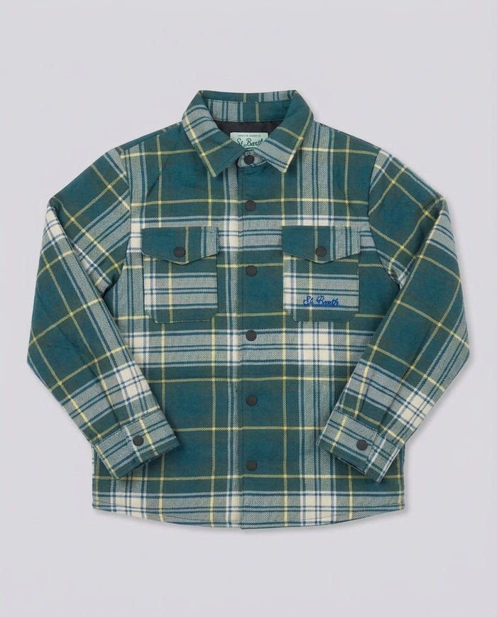 Camicia in Flanella Saint Barth Kids Preppy Bear Tartan – retro