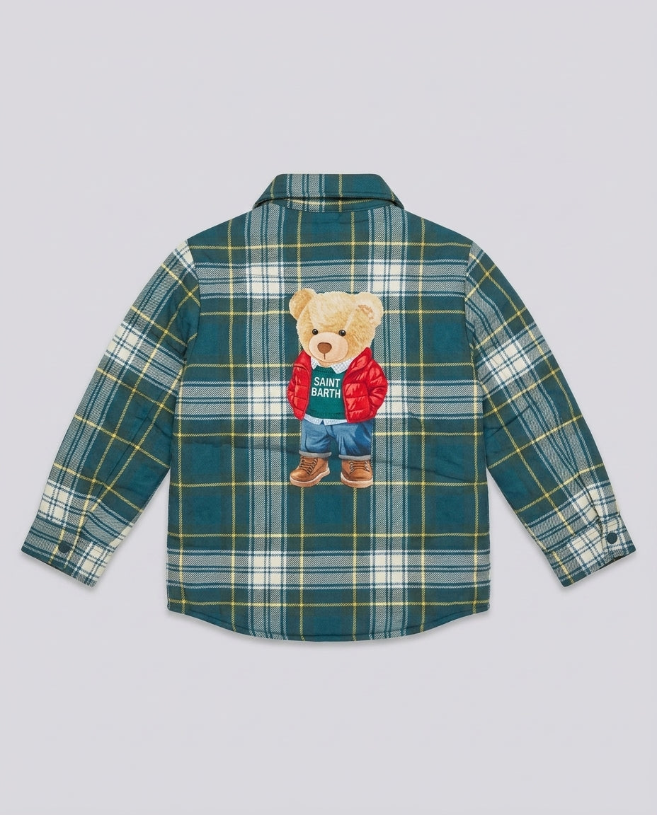 Camicia in Flanella Saint Barth Kids Preppy Bear Tartan – fronte