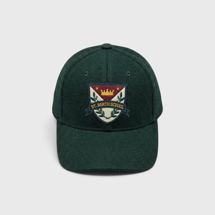 Cappello con Visiera MC2 Saint Barth in Feltro Verde Inglese | Bambino Mc2 Saint Barth