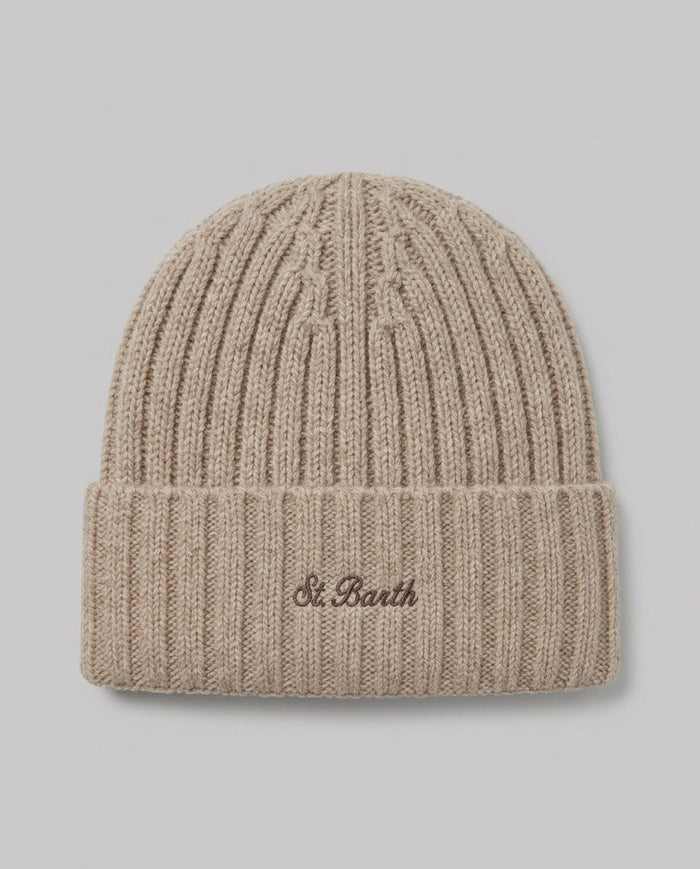 Cappello in Lana Saint Barth Kids Beige – fronte
