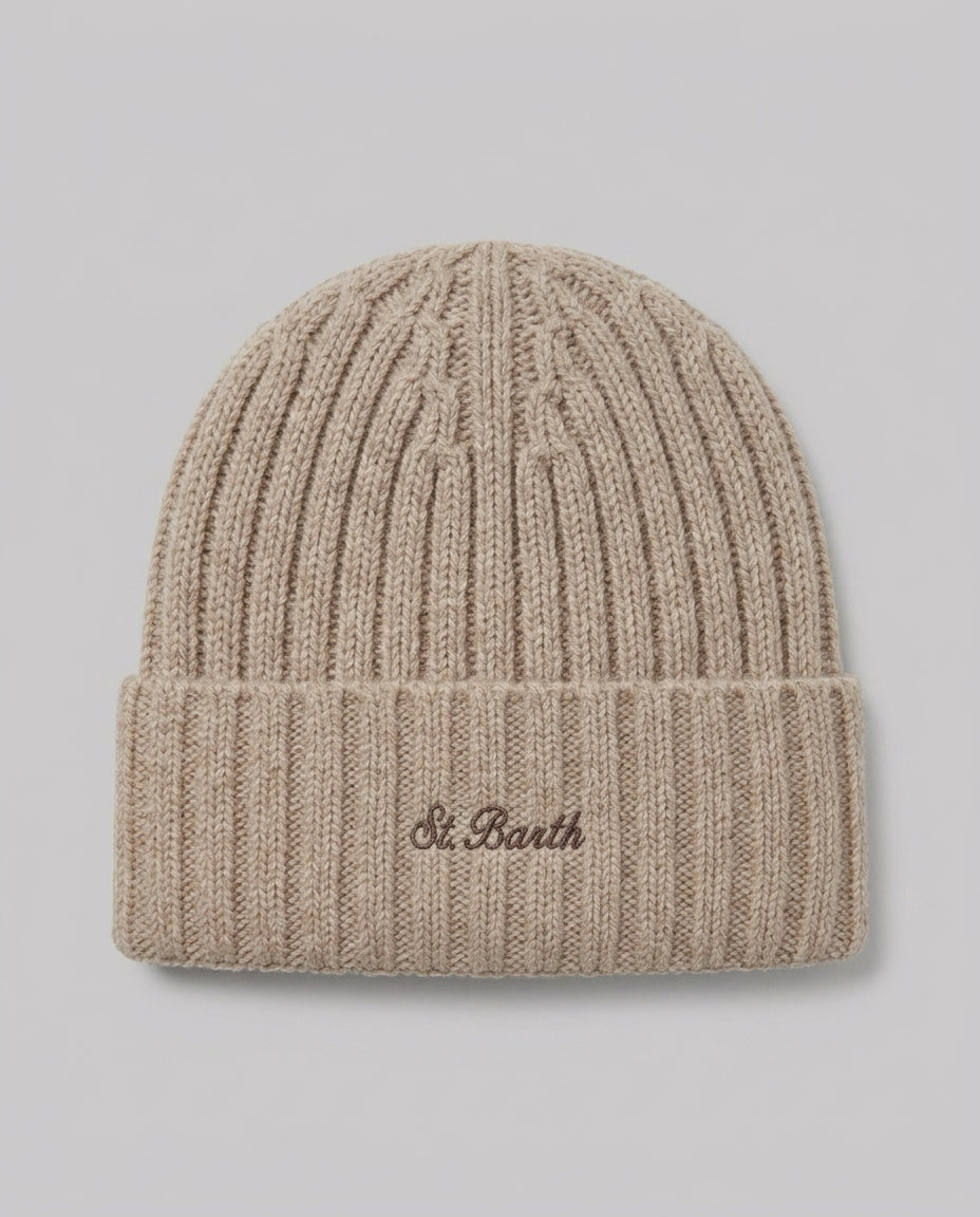 Cappello in Lana Saint Barth Kids Beige – fronte