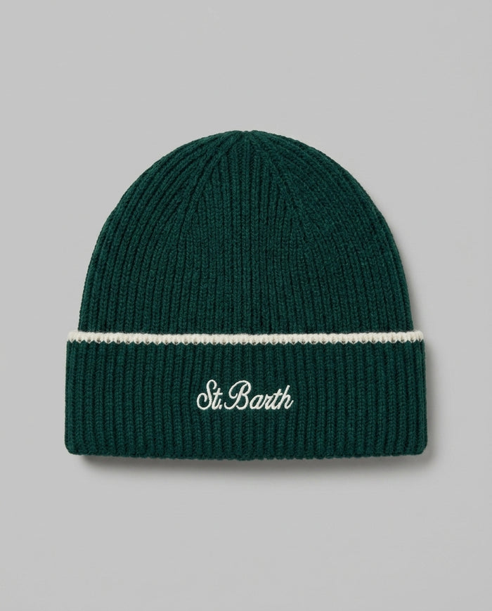 Cappello in Lana Saint Barth Kids Verde Inglese – fronte