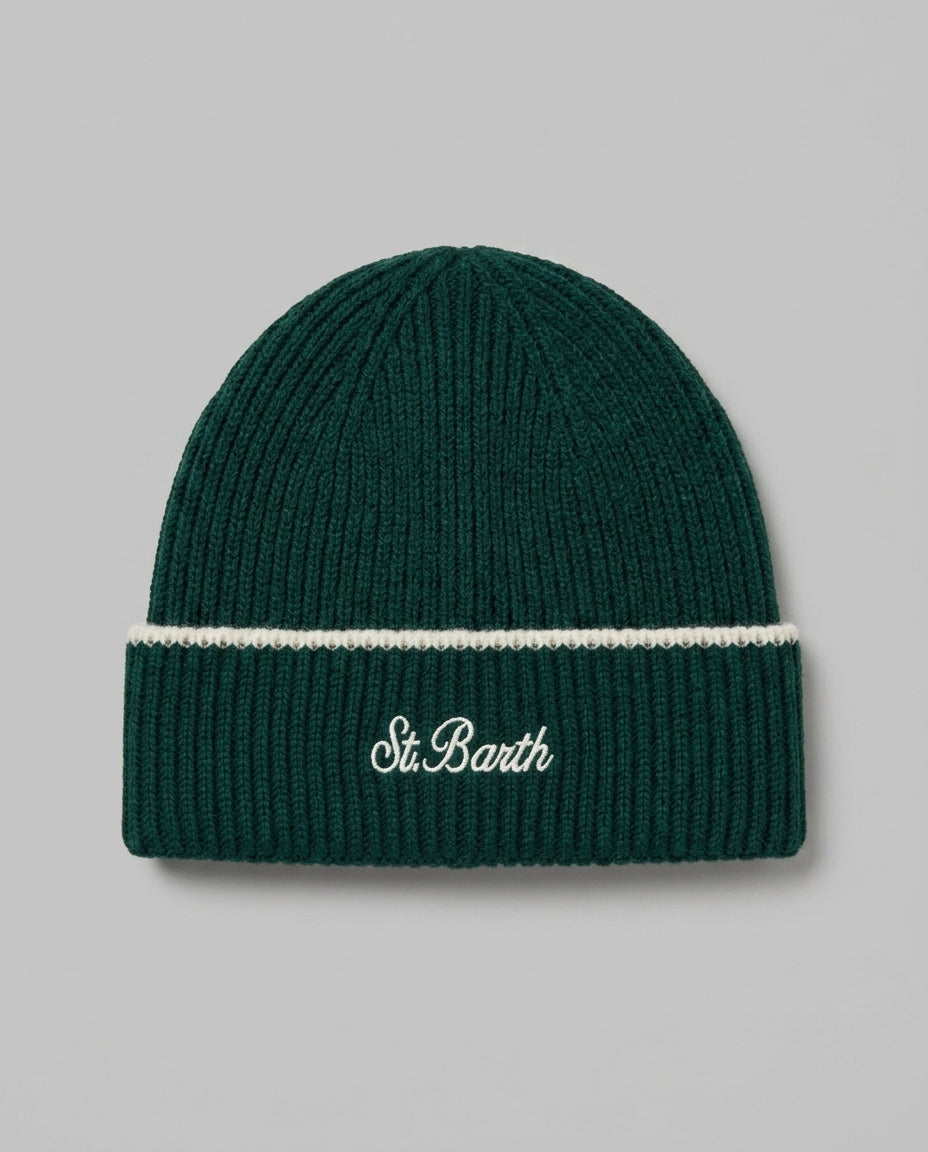 Cappello in Lana Saint Barth Kids Verde Inglese – fronte