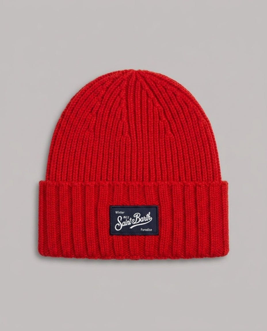 Cappello in Lana Saint Barth Kids Rossa – fronte