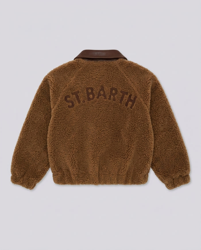 Giacca Teddy Saint Barth Kids Cammello – fronte
